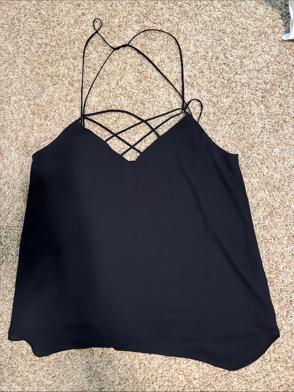 Express Women's Black Strappy V-Neck Tank Top - Picture 1 of 5